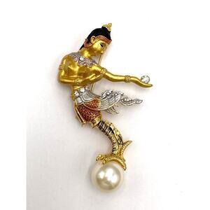 Brooch Kinnaree Southeast Asia Thai Celestial Being Buddhist Folklore